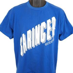 Vintage Garinger Wildcats T Shirt Mens Size Large Blue 80s High School